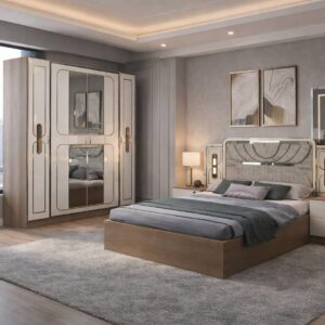 CHAMBRE A COUCHER 6BATTANTS 5PIECES BLANC BEIGE MC619 Vente achat Dakar Sénégal