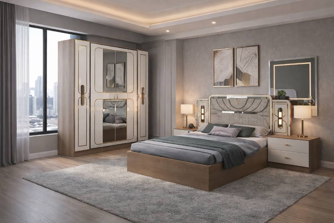 CHAMBRE A COUCHER 6BATTANTS 5PIECES BLANC BEIGE MC619 CHAMBRE A COUCHER 6BATTANTS 5PIECES BLANC BEIGE MC619 Vente achat Dakar Sénégal