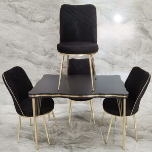 TABLE A MANGER 4PLACES 160X70X75 NOIR DORE 3002020 Vente achat Dakar Sénégal