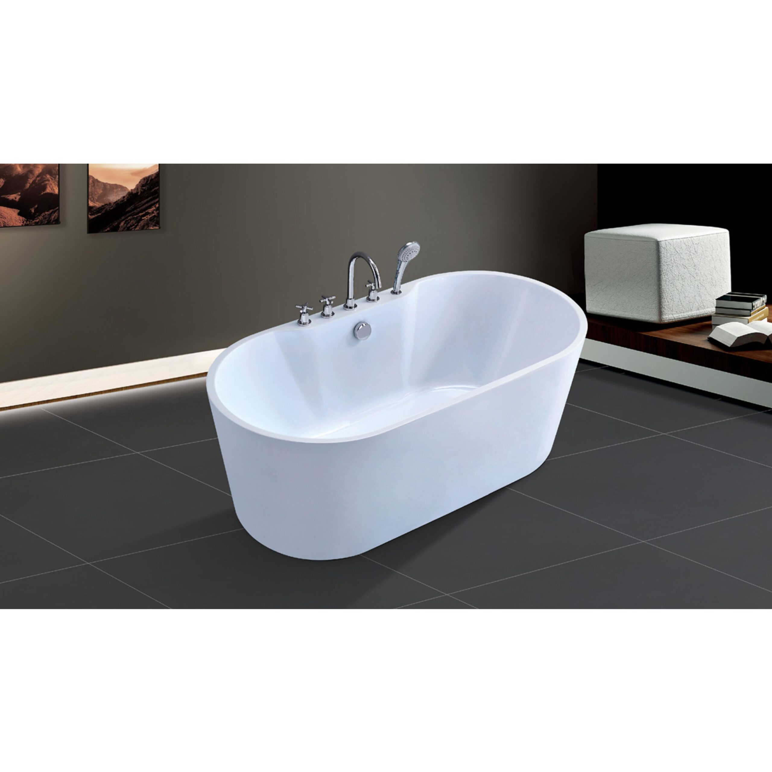 Baignoire YJ1019A en acrylique-coloris blanc vente en ligne Dakar Sénégal (2) Baignoire YJ1019A en acrylique-coloris blanc vente en ligne Dakar Sénégal