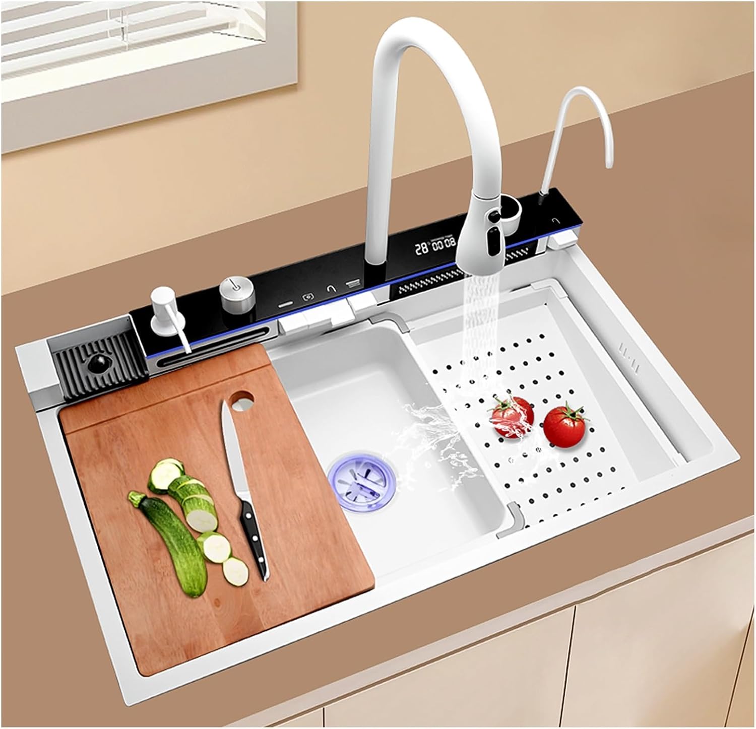 Vente en ligne dakar sénégal évier de cuisine 8046W en acier inoxydable 304-coloris blanc 1 Vente en ligne dakar sénégal évier de cuisine 8046W en acier inoxydable 304-coloris blanc