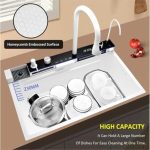 Vente en ligne dakar sénégal évier de cuisine 8046W en acier inoxydable 304-coloris blanc