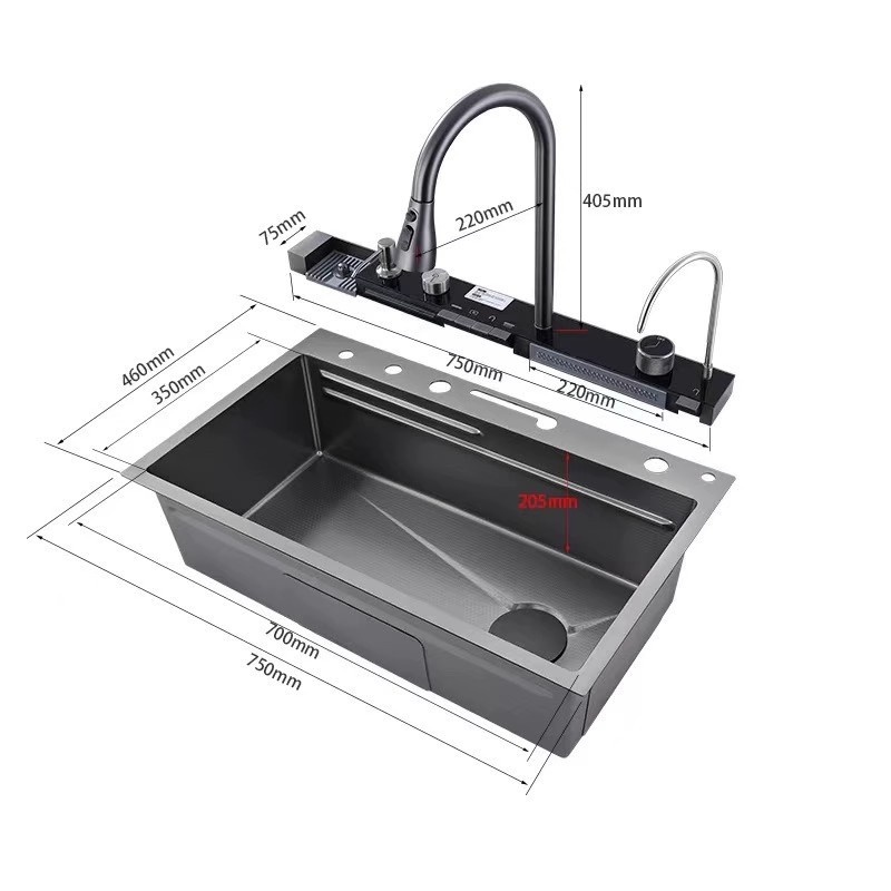Vente et achat Dakar Sénégal Evier de cuisine 8046B en acier inoxydable 304-coloris noir 1 Vente et achat Dakar Sénégal Evier de cuisine 8046B en acier inoxydable 304-coloris noir
