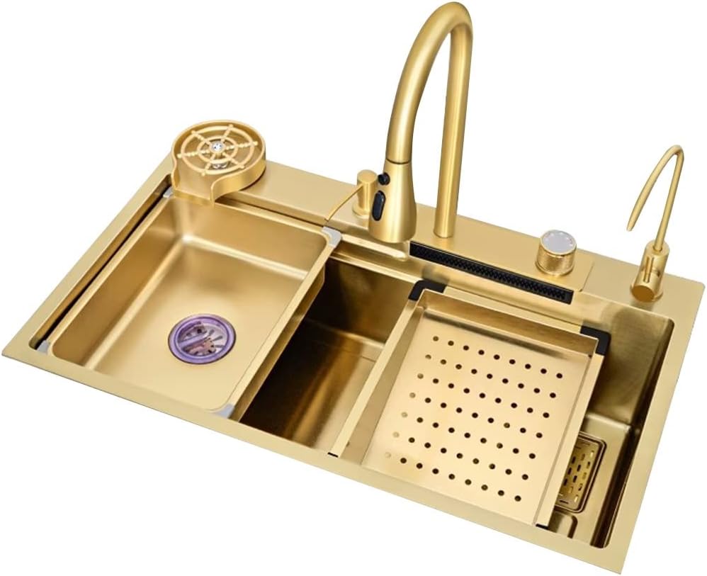 évier de cuisine 8045G en acier inoxydable 304-finition doré brossé 1 Vente en ligne dakar sénégal évier de cuisine 8045G en acier inoxydable 304-finition doré brossé 6