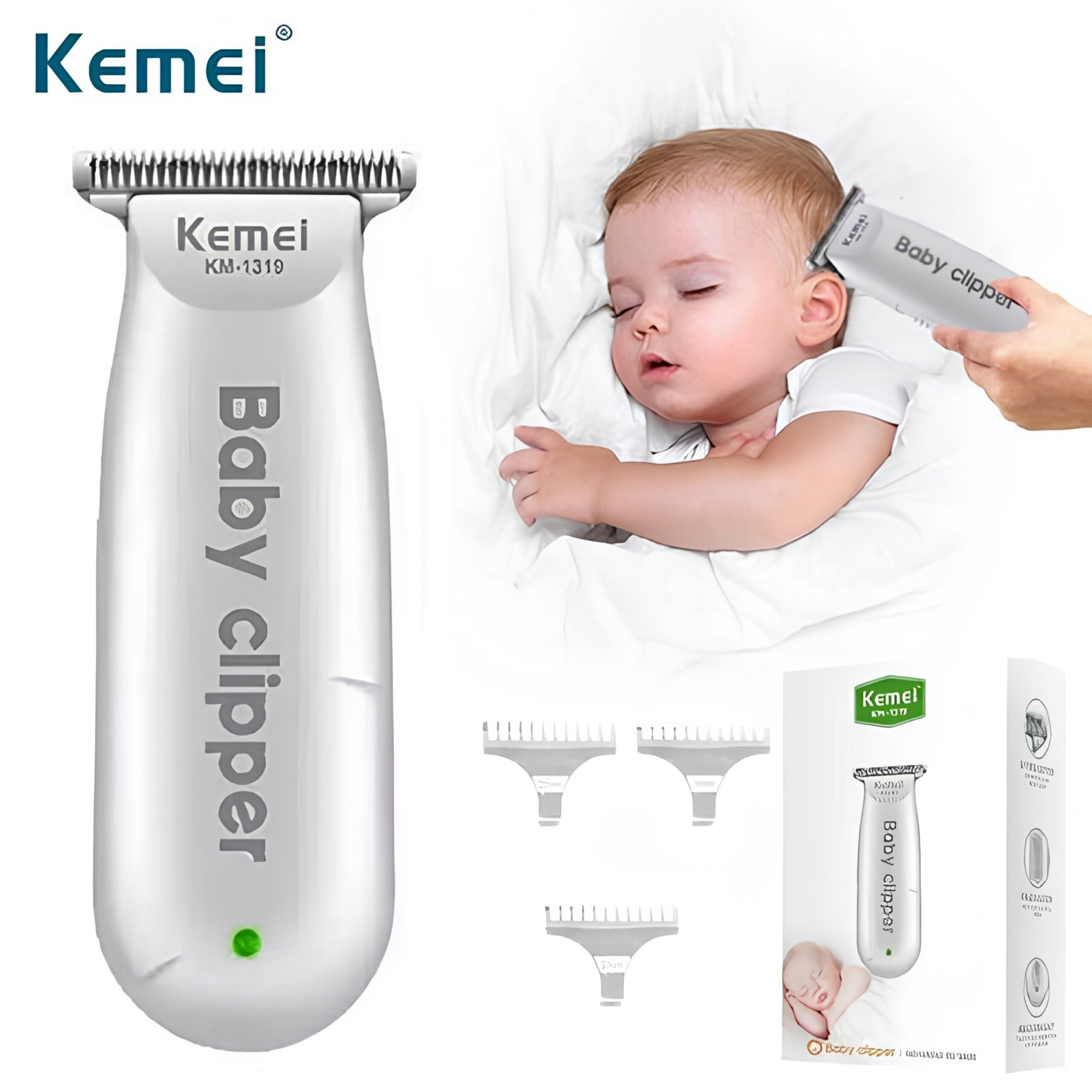 Kemei KM-1319 – Tondeuse Bébé Rechargeable Kemei KM-1319 - Tondeuse Bébé Rechargeable